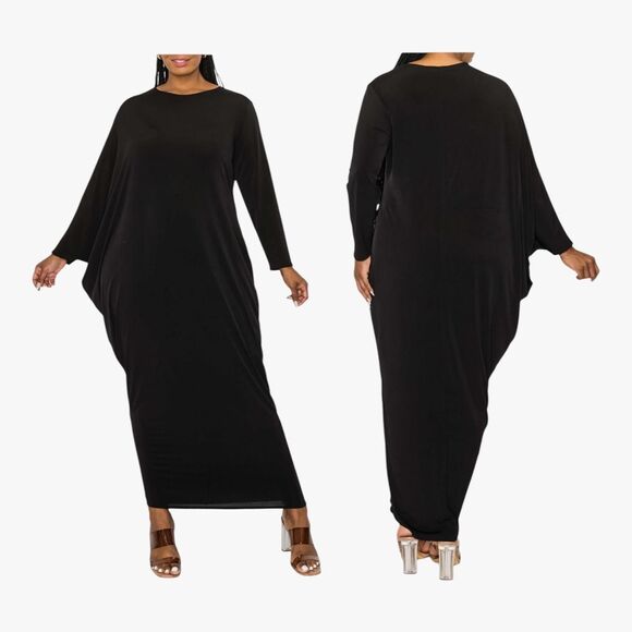 LIVD Women's Glam Parachute Side Maxi Dress in Black Size 2X Statement Piece - Picture 4 of 7